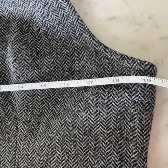 L. L. BEAN Sheath V Neck Herringbone Wool Dress Vintage - Picture 15 of 15